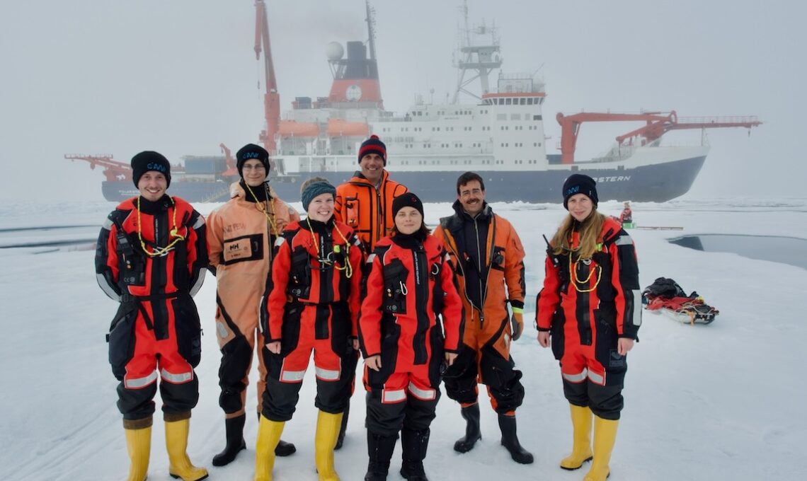 Scientists working in the arctic