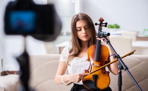 playing the violin remotely