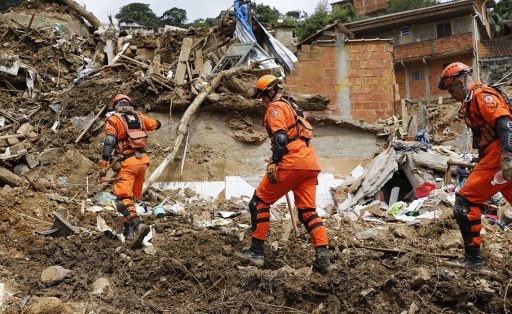 Ladslide in Petropolis Brazil following rain and floods