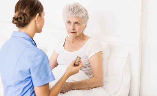 Nurse caring for a patient